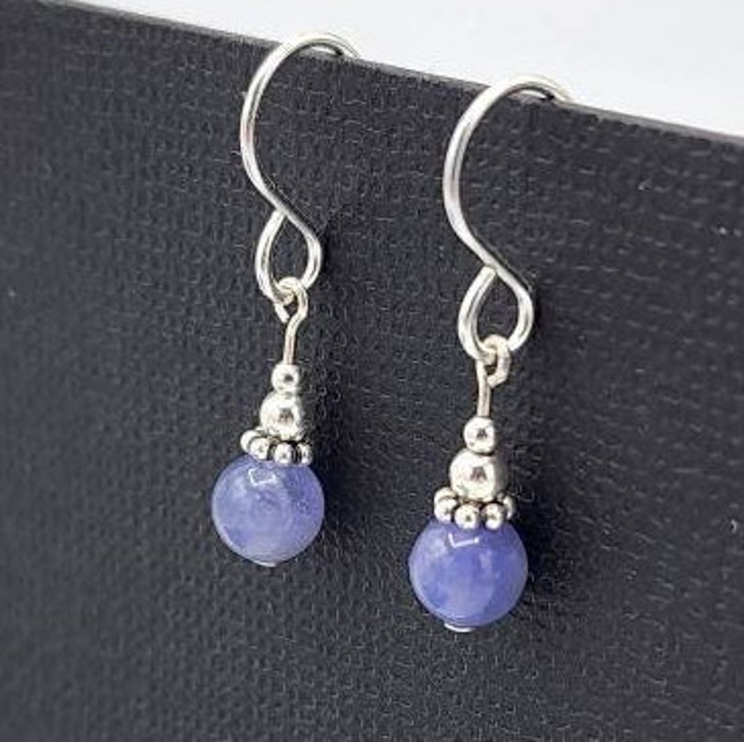 Sterling Silver 2.30CT Natural Tanzanite Twisted Wire Dangle Earrings main image 1