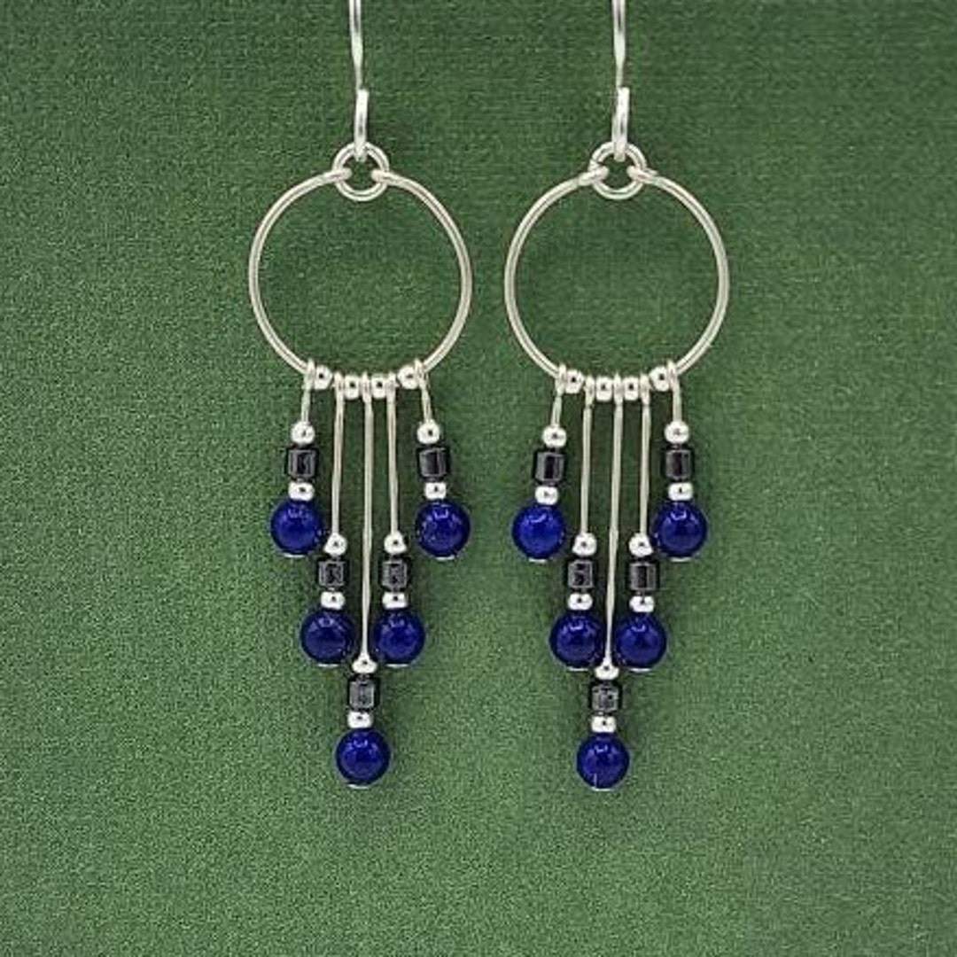 •STRAY• lapis lazuli + silver earrings