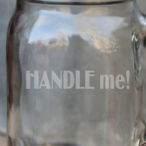 Handle Me Spice shaker jar with handle, engraved Mason jar spice shaker, 16oz