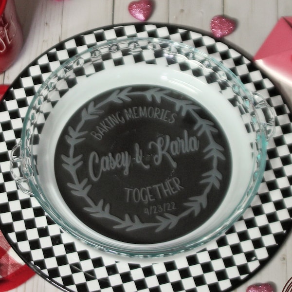 Plato para tarta personalizado, Plato para tarta personalizado, Plato para tarta Pyrex, Plato para hornear personalizado, Diseña el tuyo propio, Plato para tarta Baking Memories Together,