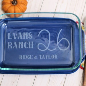 Personalized Ranch bake dish, Ranch Brand, livestock brand, House warming gift by Julies Homemade Jems image 1