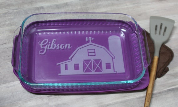 monogrammed pan custom pyrex