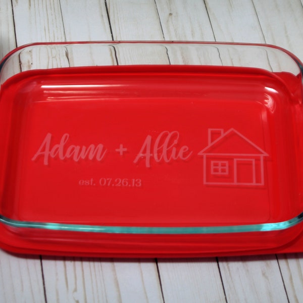 Personalized casserole dish, You choose your wording, Custom engraved baking dish, Gift for baker custom, by Julies Homemade Jems