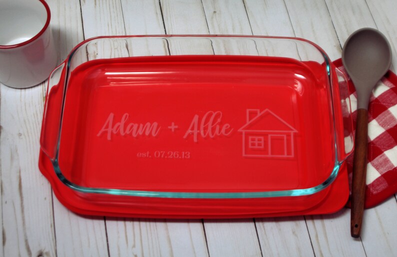 Personalized Casserole Dish You Choose Your Wording Custom Etsy