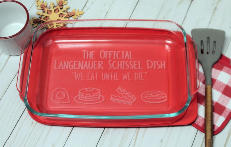 Personalized Casserole Dish You Choose Your Wording Custom Etsy