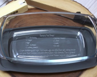 Personalized Recipe Bread Pan, Add a Favorite Recipe to this 1.5 quart baking Pan, Custom engraved, Gift for baker, Bridal shower gift