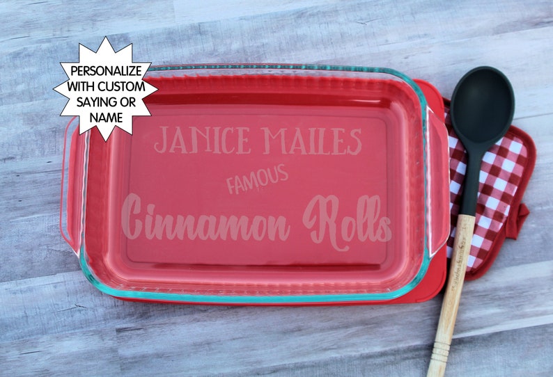 Personalized Casserole Dish You Choose Your Wording Custom Etsy