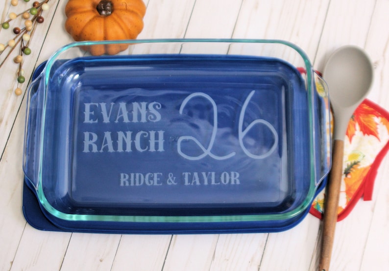 Personalized Ranch bake dish, Ranch Brand, livestock brand, House warming gift by Julies Homemade Jems image 1