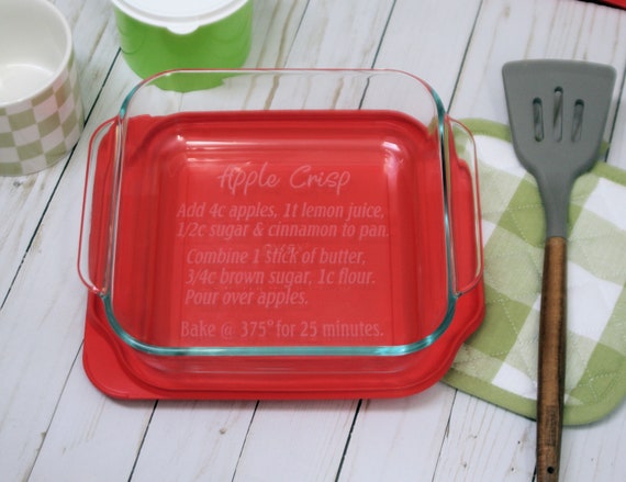 Personalized Recipe Casserole Dish, Add a Favorite Recipe to This 8x8  Baking Pan, Custom Engraved, Gift for Baker, Bridal Shower Gift 