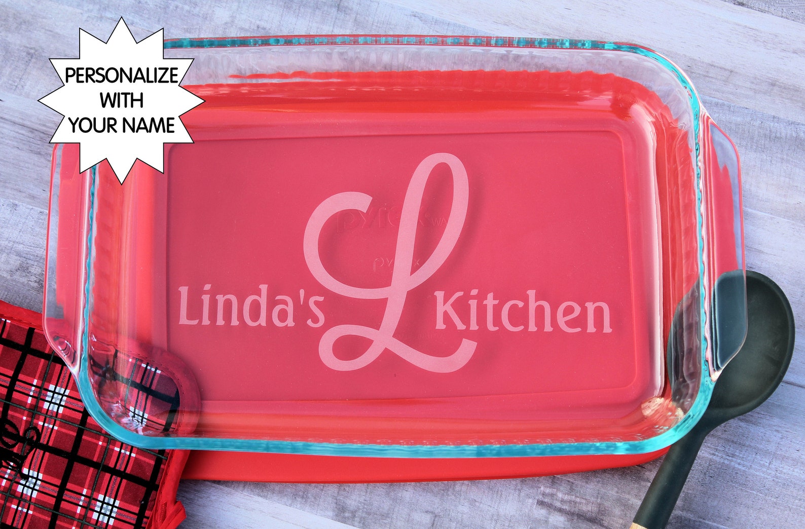 Personalized Casserole Dish, Monogrammed Gift, Cake Pan, Personalized ...
