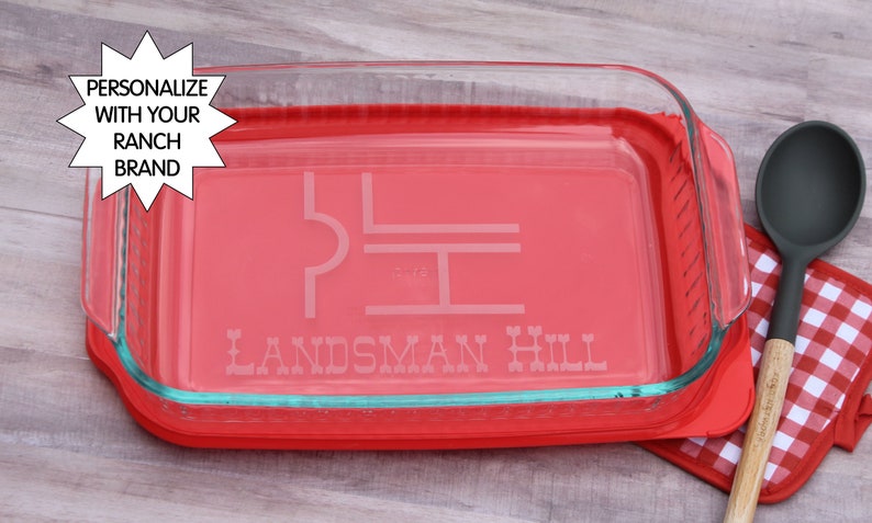 Personalized Ranch bake dish, Ranch Brand, livestock brand, House warming gift by Julies Homemade Jems image 2