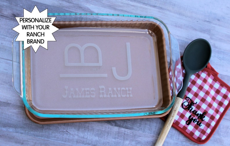 Personalized Ranch bake dish, Ranch Brand, livestock brand, House warming gift by Julies Homemade Jems image 4