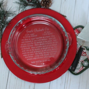 Custom Engraved Family Recipe Pie Plate, Pie recipe, Valentine gift, Gift for baker, Bridal shower gift, Wedding gift