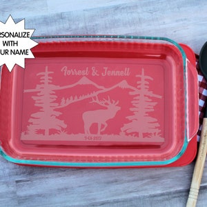 Personalized Elk Baking Pan, Custom bakeware, Personalized pan, 9X13 pan, Engraved baking dish, Custom Casserole dish