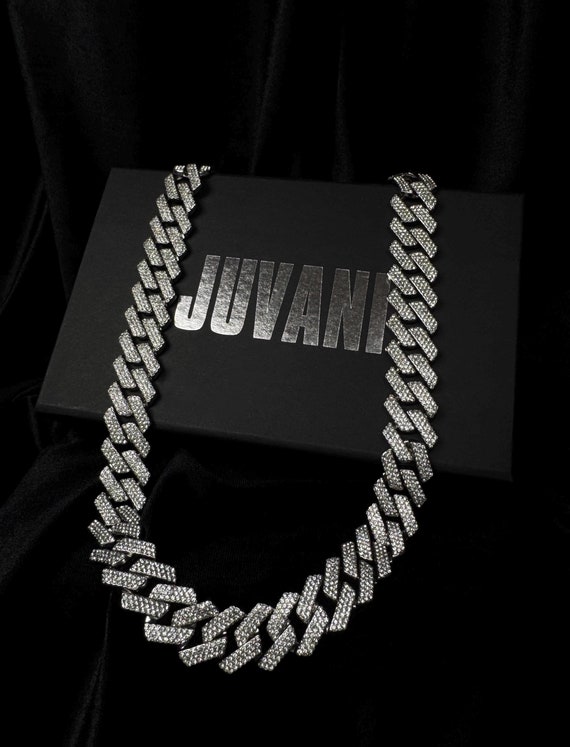Iced Out Cuban Link Chain Necklace - 18mm Iced Out CZ Stone - High