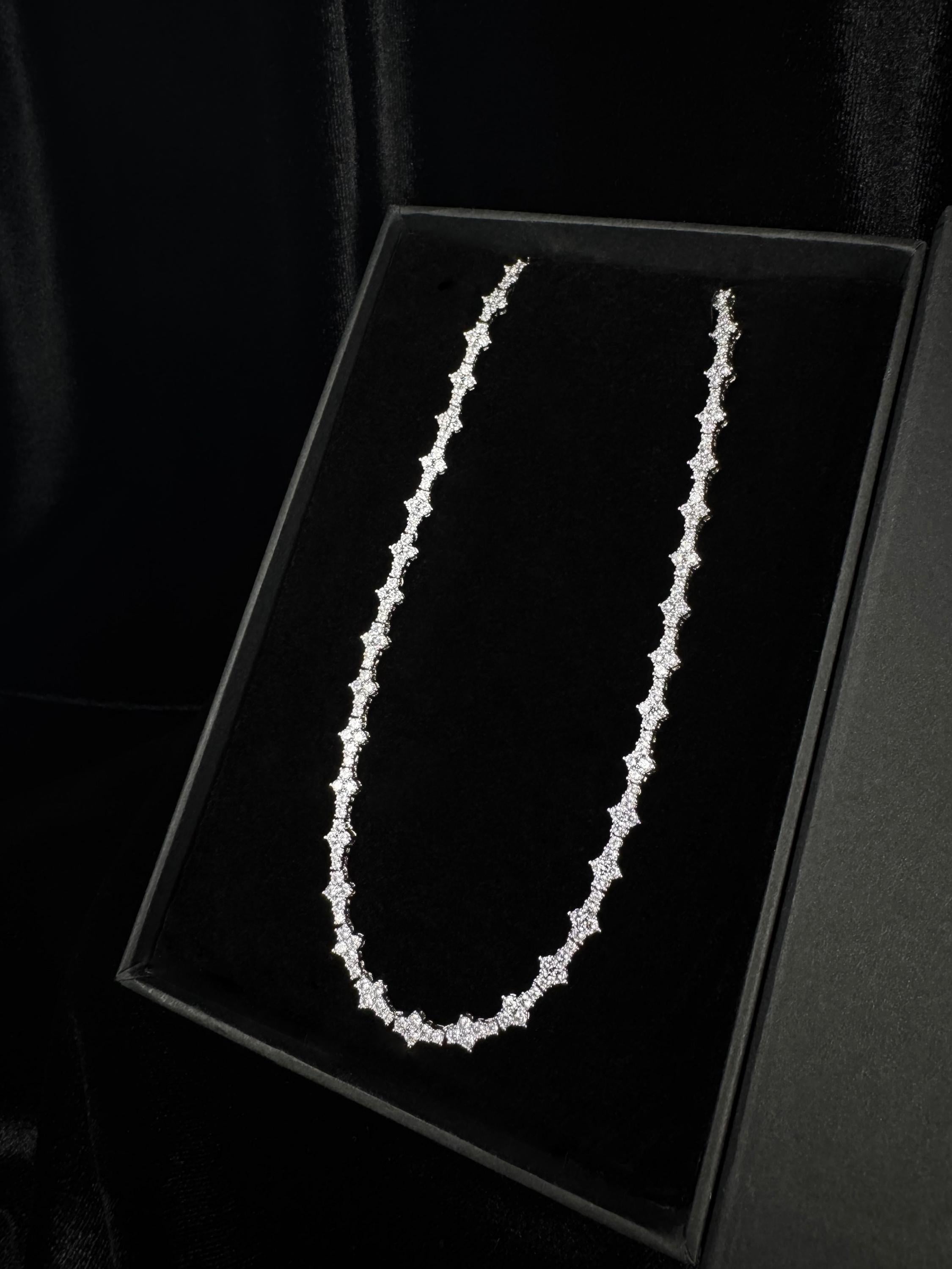 Luxury Diamond Necklace - Premium Lab Created - Shiny Crystal  Jewelry - Sparkly Diamond - Cut Chain Necklace - Diamond Necklace For Women