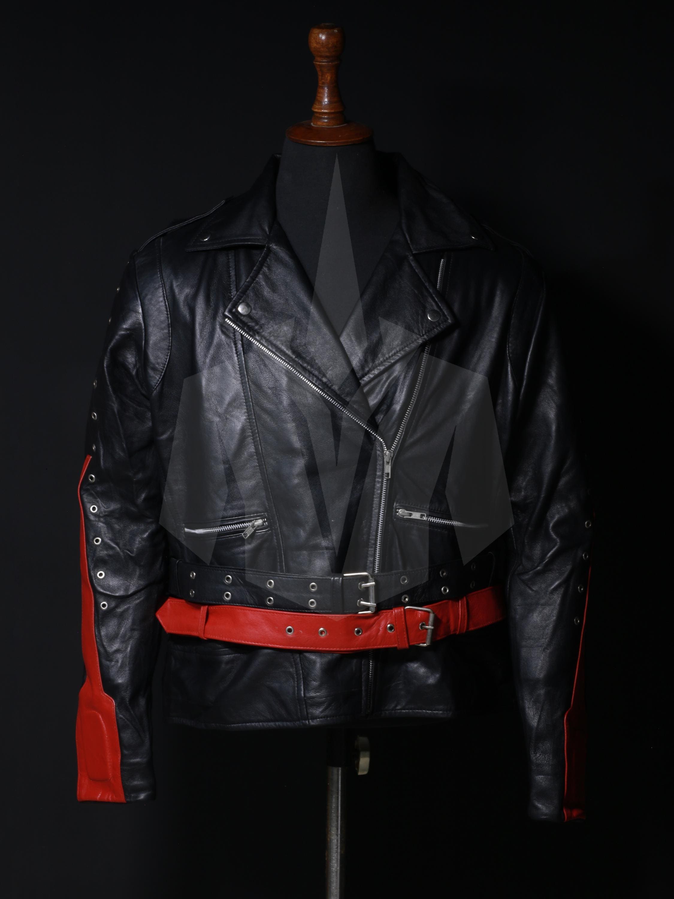 Shadow the Hedgehog Cosplay Leather Jacket Unisex Black Leather