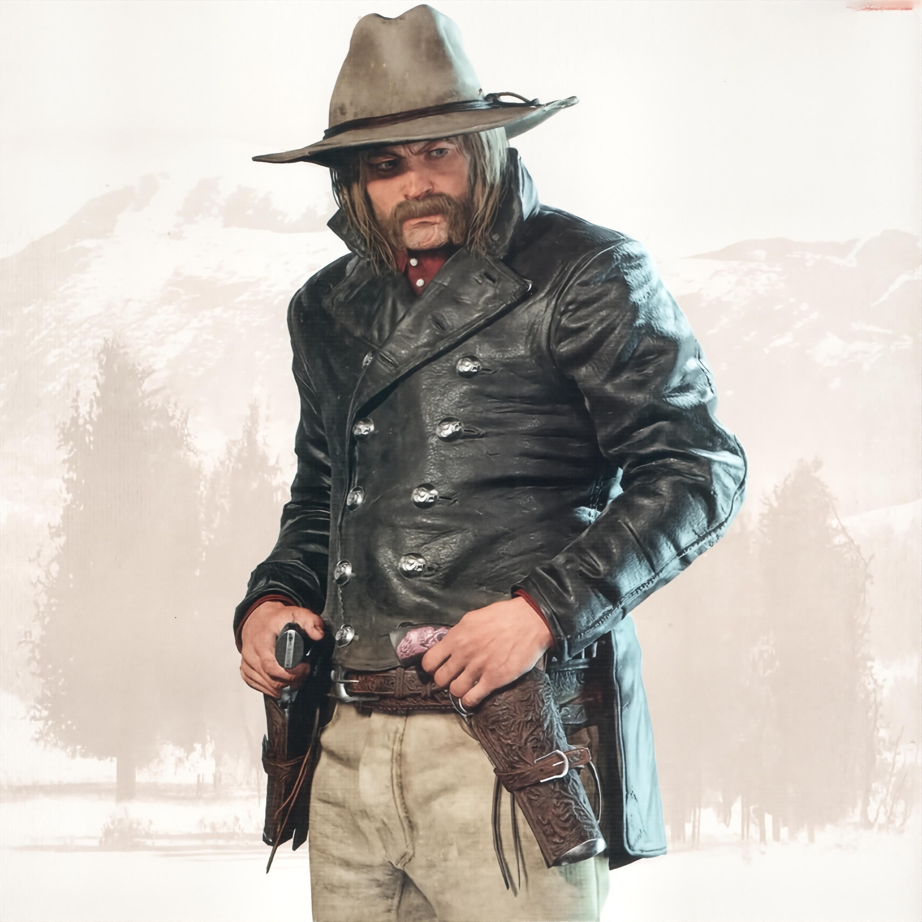 Micah Bell Black Leather Tail Coat, Inspired By RDR2 Micah Bell Cosplay Coat