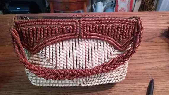 1940s Telephone cord handbag, war-era plastic coil