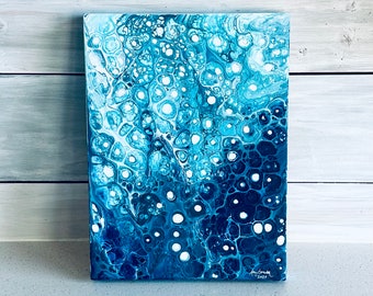 Fluid Ocean Art | Mixed Media Ocean Art | Beach, Ocean Wave Art | Home Decor