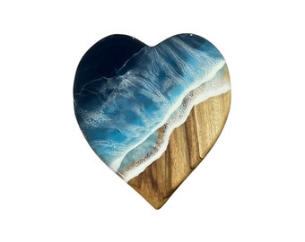 Heart Ocean Wave Board | Heart Charcuterie Board | Ocean Wave Serving Board