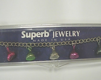 Vintage Hershey Kisses Charm Bracelet Original Box