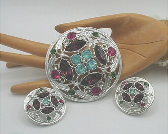 Sarah Coventry Springtime Brooch and Earrings Set