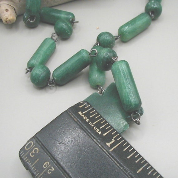 Mexican Natural Green Stone Mayan Figure Necklace - image 5