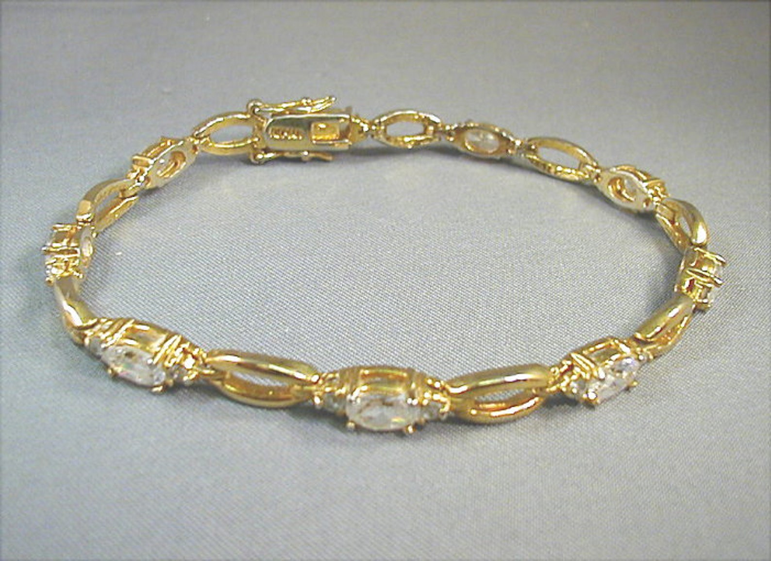 Signed Roman Tennis Bracelet Slim Delicate Gold Tone Etsy