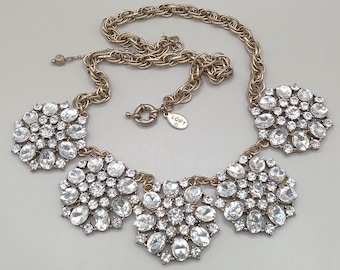 Vintage Loft Crystal Rhinestone Chain Necklace