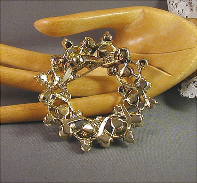 Sparkling Aurora Rhinestone Circle Brooch