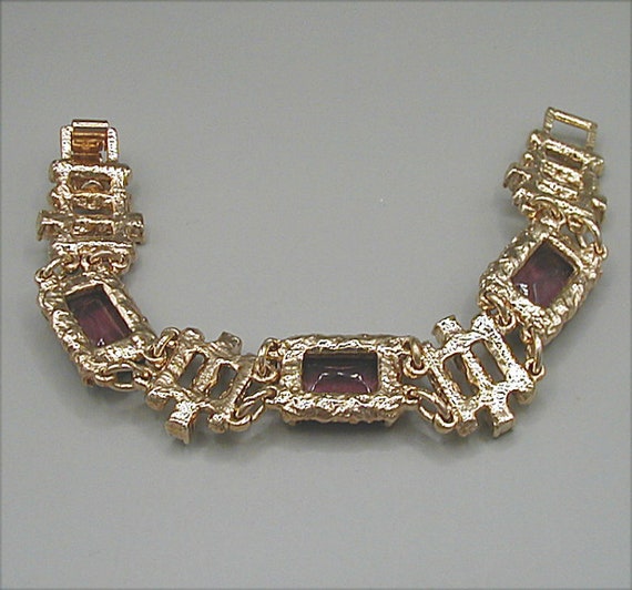 Sarah Coventry Twilight Time Amethyst Glass Link … - image 3