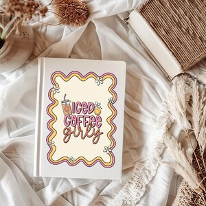 Iced Coffee Girly Journal | Notebook | Coffee Lover Gift | Matte Cover | Writing Journal | Diary