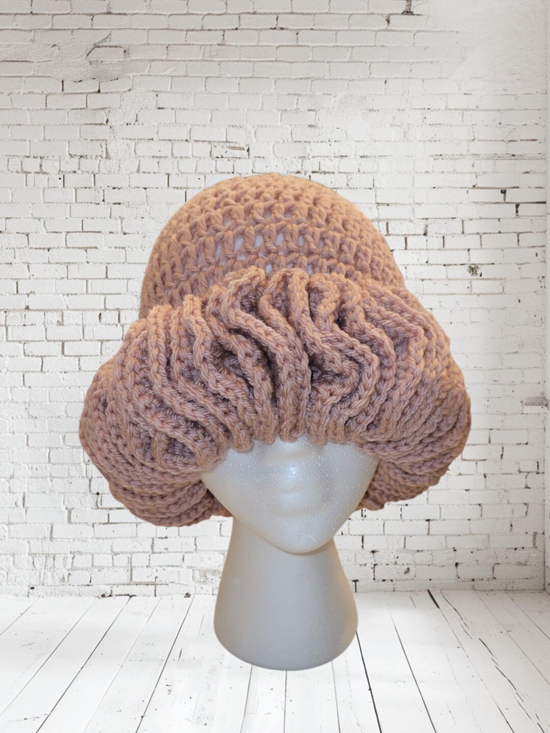 Handmade Crochet Ruffle Hat- Blush - Etsy
