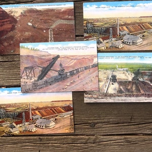 Lote de 5 cartões postais de linho vintage - Minnesota Arrowhead Country - ECK Publicado por David Milavetz News Co., Virginia, MN