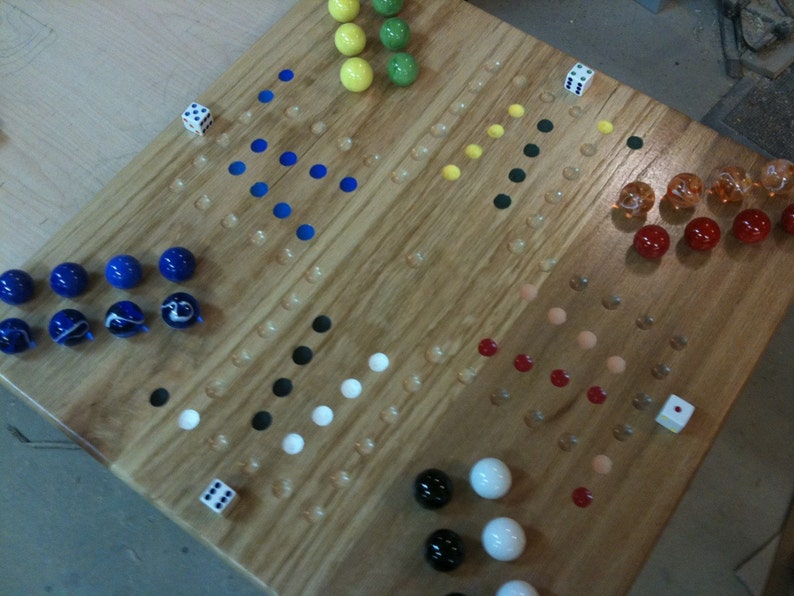 Eight Player Solid Oak Aggravation Game Team Board Etsy