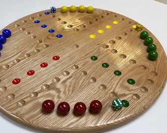 20” - Solid Oak - Round Aggravation Game Board