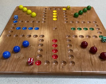 FOUR Player Natural Solid Cherry Aggravation Game Board