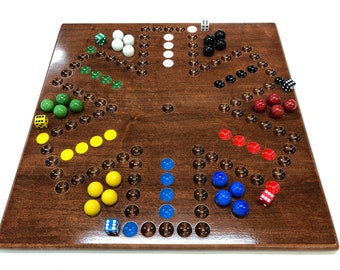 20" Solid Cherry Aggravation Game Board- SIX and FOUR Player Deluxe 1" Marble