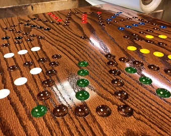 20"X20" - SIX Player Solid Oak Aggravation Game Board