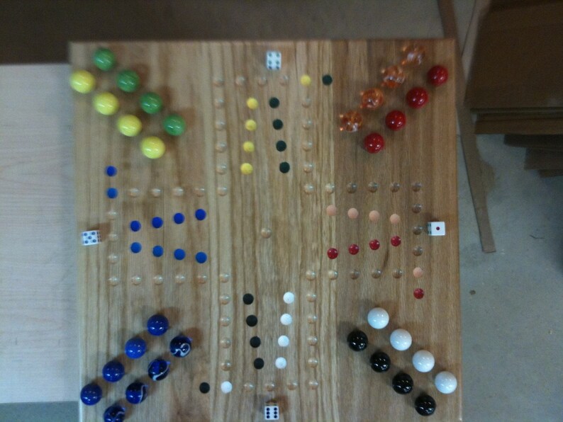 Eight Player Solid Oak Aggravation Game Team Board Etsy