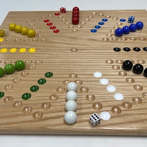 Deluxe Two Sided - 20&quot;X20&quot;  6/4 player Solid Oak Wahoo Game Board