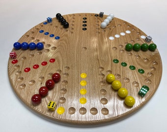 20” - Solid Oak Two sided - Round Aggravation Game Board