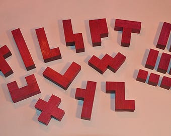 Purpleheart Expanded Plane Pentacubes Puzzle Set (aka Pentominoes)
