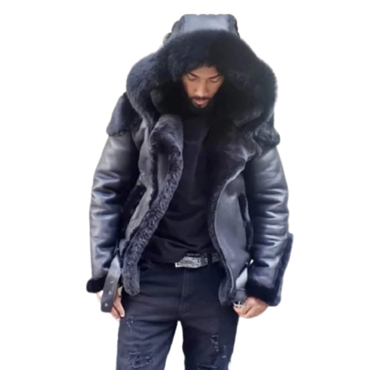 Fur bubble coat mens best sale