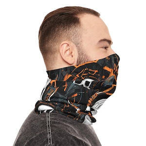Polainas de pescoço de caveiras de ficção científica: capa facial cyberpunk, faixa de cabeça