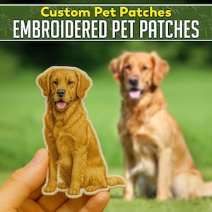 Parche bordado con retrato de mascota personalizado: Memorial para perros y gatos