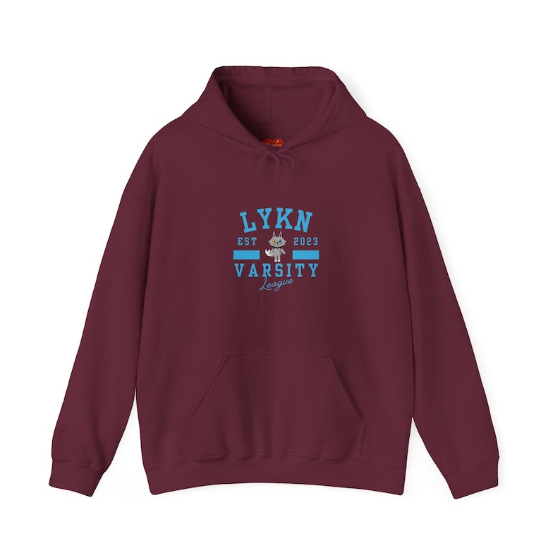 Sudadera con capucha unisex de mezcla pesada estilo universitario LYKN Lykyou, T-pop Maroon