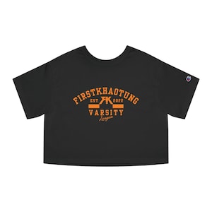 FirstKhaotung Logo Champion Women&#39;s Cropped T-Shirt, Thai BL
