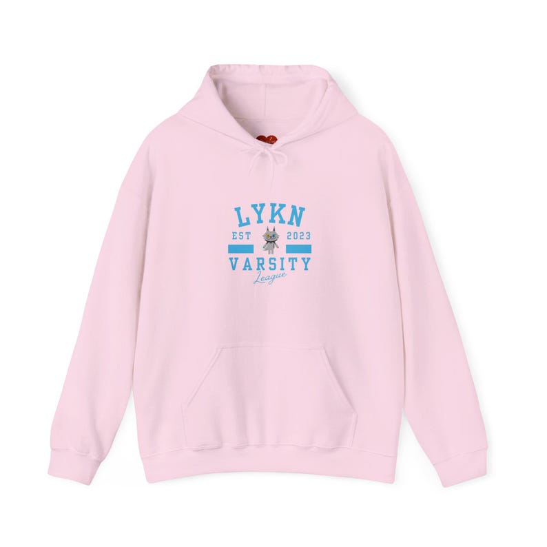 Sudadera con capucha unisex de mezcla pesada estilo universitario LYKN Lykyou, T-pop Light Pink